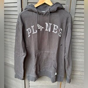 Paper Planes Men's Black Pullover Hoodie (not faded just lighting)